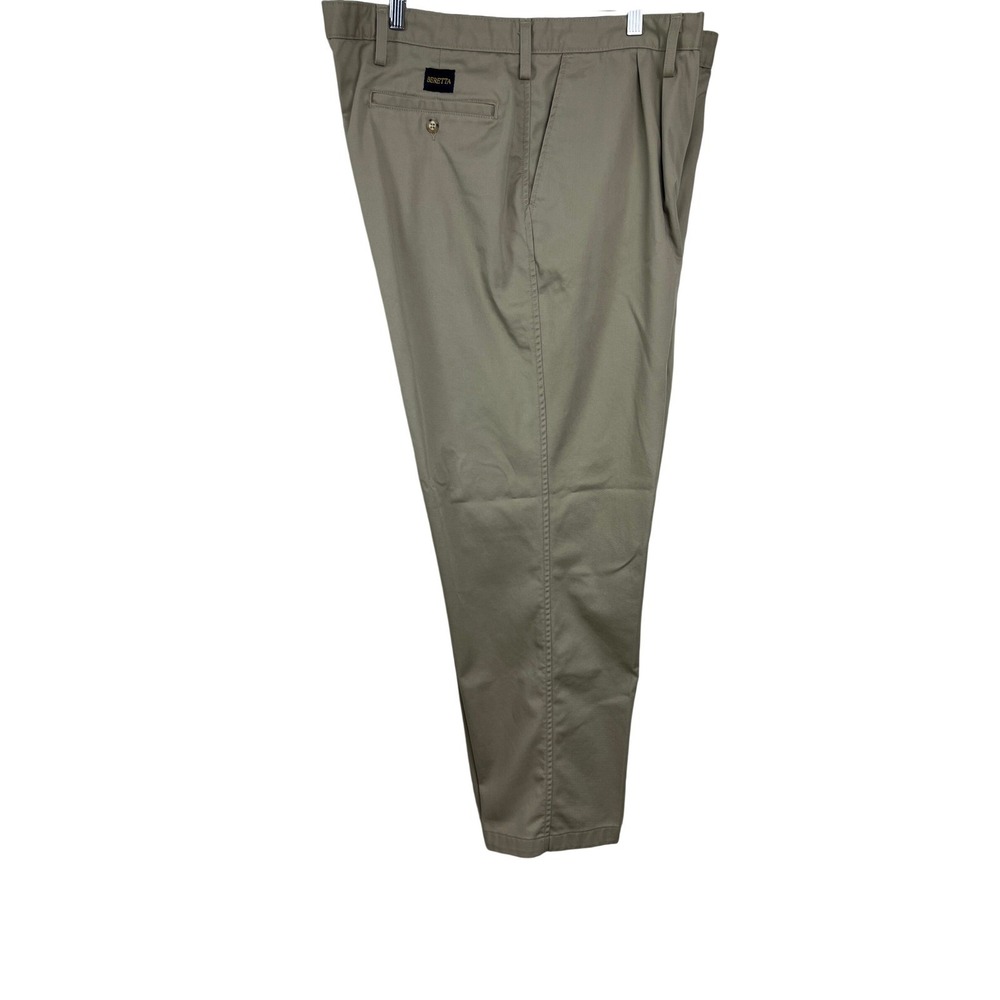 Beretta Chino Pants Mens 42x30 Tan Cotton Twill Pleated Outdoor Made in USA A09